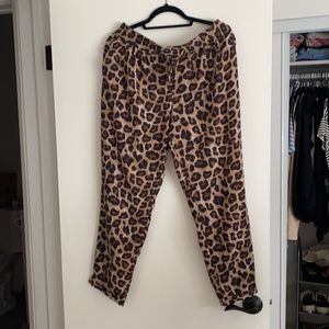 ZARA LEOPARD ELASTIC TROUSERS